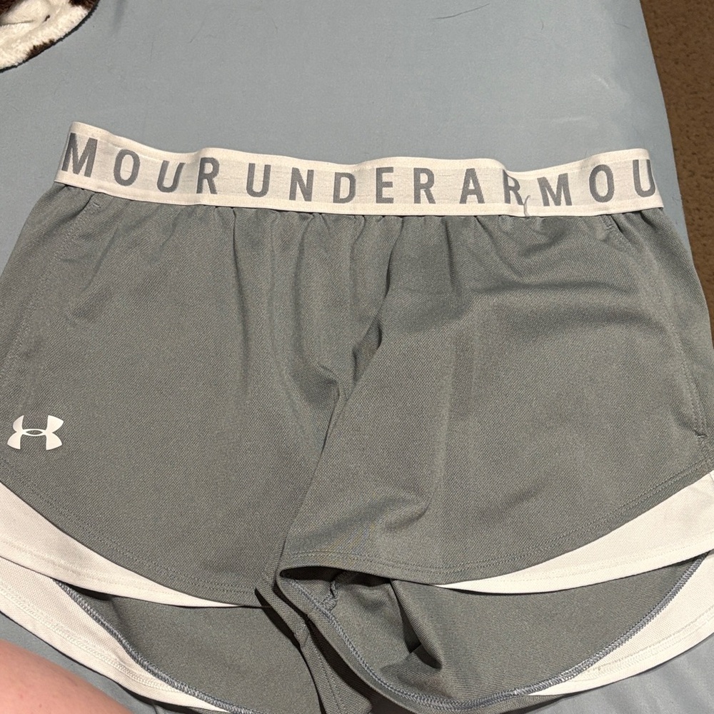 Under Armour Women's Athletic Shorts in Gray and White